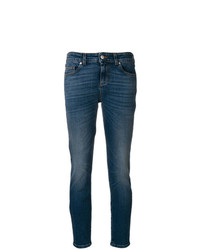 Jeans aderenti stampati blu di Alexander McQueen