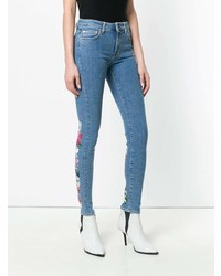 Jeans aderenti stampati blu di Off-White