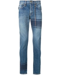 Jeans aderenti stampati blu di Mastermind World