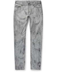 Jeans aderenti stampati grigi