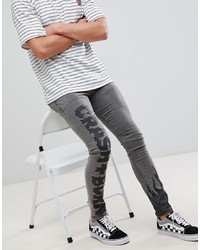 Jeans aderenti stampati grigi di ASOS DESIGN