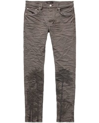 Jeans aderenti stampati grigi di purple brand
