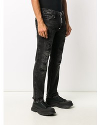 Jeans aderenti stampati grigio scuro di Philipp Plein