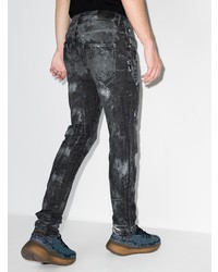 Jeans aderenti stampati grigio scuro di purple brand