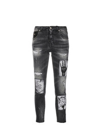 Jeans aderenti stampati grigio scuro di John Richmond