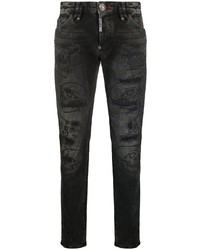 Jeans aderenti stampati grigio scuro di Philipp Plein