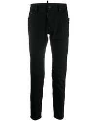 Jeans aderenti stampati neri e bianchi di DSQUARED2