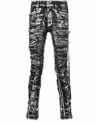 Jeans aderenti stampati neri e bianchi di Rick Owens