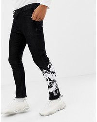 Jeans aderenti stampati neri di ASOS DESIGN