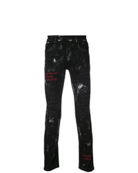 Jeans aderenti stampati neri di Haculla