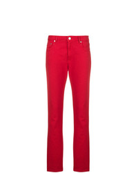 Jeans aderenti stampati rossi di MSGM