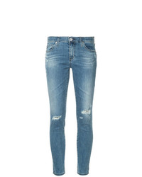 Jeans aderenti strappati azzurri di AG Jeans