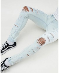 Jeans aderenti strappati azzurri di ASOS DESIGN
