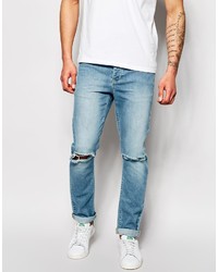Jeans aderenti strappati azzurri di Asos