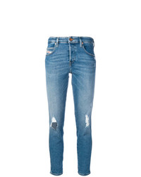 Jeans aderenti strappati azzurri di Diesel