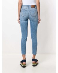 Jeans aderenti strappati azzurri di Dondup