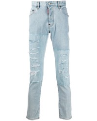Jeans aderenti strappati azzurri di DSQUARED2