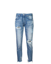 Jeans aderenti strappati azzurri di Moussy Vintage
