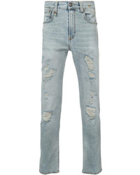 Jeans aderenti strappati azzurri di R 13