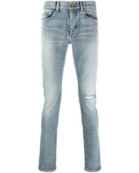 Jeans aderenti strappati azzurri di Saint Laurent