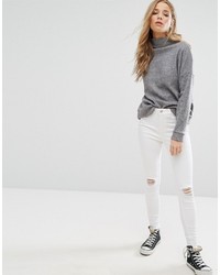 Jeans aderenti strappati bianchi di New Look