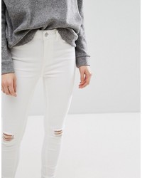 Jeans aderenti strappati bianchi di New Look