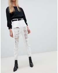 Jeans aderenti strappati bianchi di Dr. Denim
