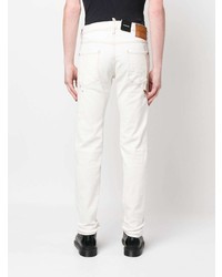 Jeans aderenti strappati bianchi di DSQUARED2