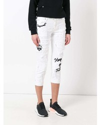 Jeans aderenti strappati bianchi di Dsquared2