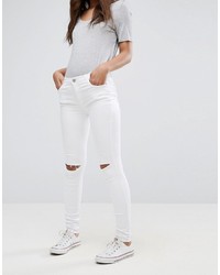 Jeans aderenti strappati bianchi di Glamorous