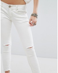 Jeans aderenti strappati bianchi di Free People