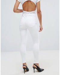 Jeans aderenti strappati bianchi di Asos