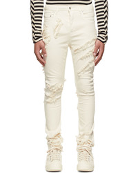 Jeans aderenti strappati bianchi di Rick Owens DRKSHDW
