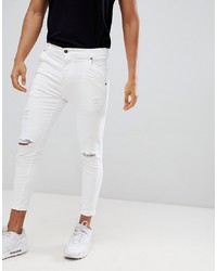 Jeans aderenti strappati bianchi di Siksilk