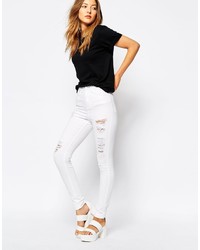 Jeans aderenti strappati bianchi di WÅVEN