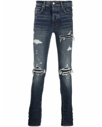 Jeans aderenti strappati blu scuro di Amiri
