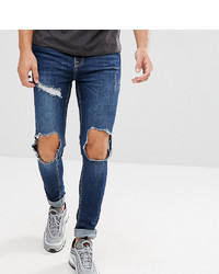Jeans aderenti strappati blu scuro di Brooklyn Supply Co.