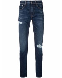 Jeans aderenti strappati blu scuro di Calvin Klein Jeans