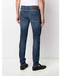 Jeans aderenti strappati blu scuro di Emporio Armani