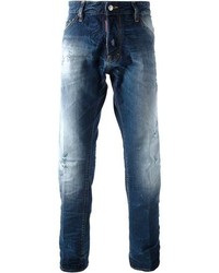 Jeans aderenti strappati blu scuro di DSquared