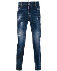 Jeans aderenti strappati blu scuro di DSQUARED2