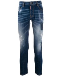 Jeans aderenti strappati blu scuro di DSQUARED2