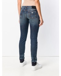 Jeans aderenti strappati blu scuro di Emporio Armani