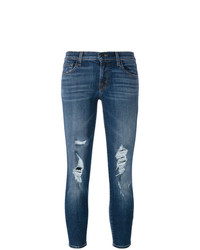 Jeans aderenti strappati blu scuro di J Brand