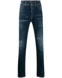 Jeans aderenti strappati blu scuro di John Richmond
