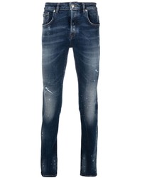 Jeans aderenti strappati blu scuro di John Richmond