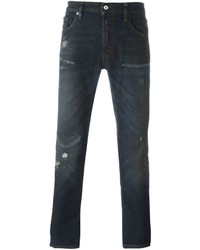 Jeans aderenti strappati blu scuro di Just Cavalli