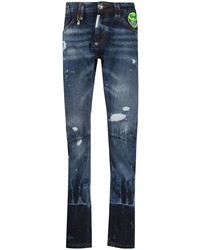 Jeans aderenti strappati blu scuro di Philipp Plein