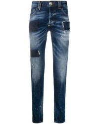 Jeans aderenti strappati blu scuro di Philipp Plein