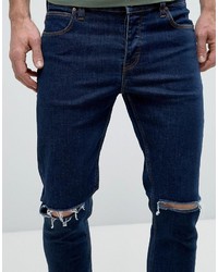 Jeans aderenti strappati blu scuro di Asos